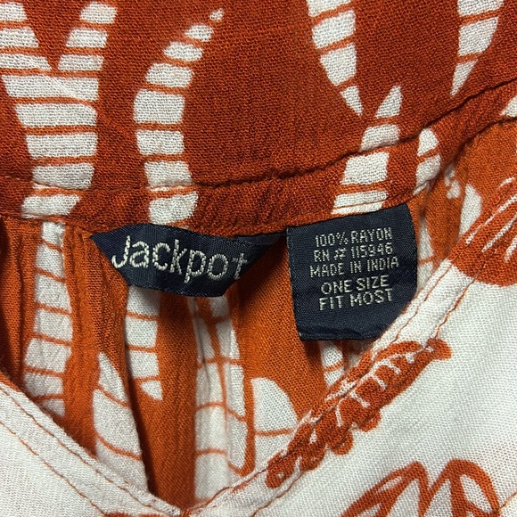 Jackpot Flowy V-Neck Dress - Burnt Orange - Size OS - Picture 5 of 10